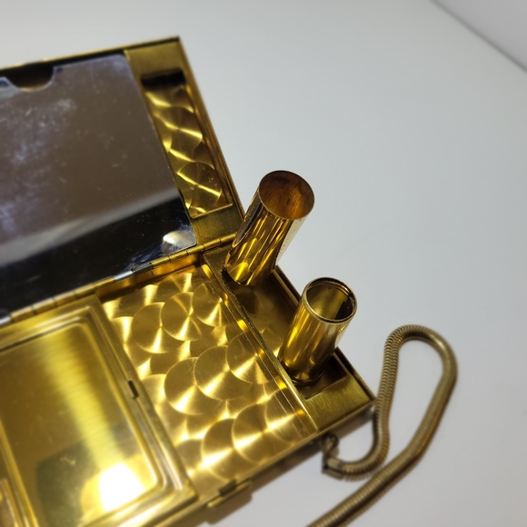 Mother Of Pearl Deco Vintage makeup cigarette compact case - Picture 5 of 6